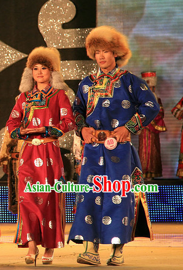 Traditional Chinese Mongolian Clothing 2 Sets
