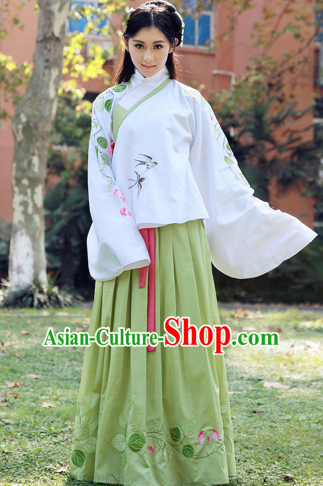 Ancient Chinese Song Dynasty Han Fu Attire and Skirt Clothing Complete Set for Women