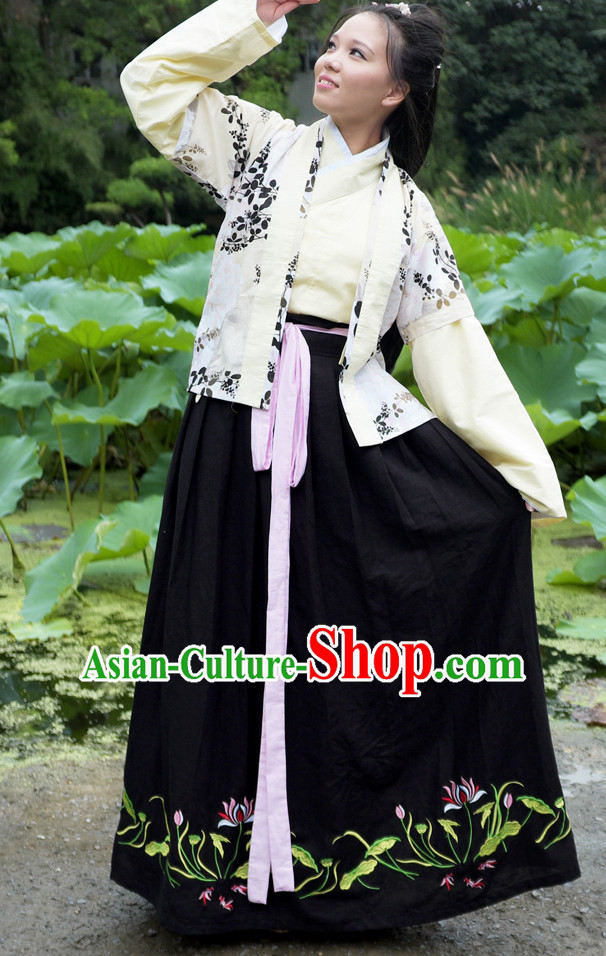 Ancient Chinese Han Fu Gu Zhuang Clothes Complete Set for Women