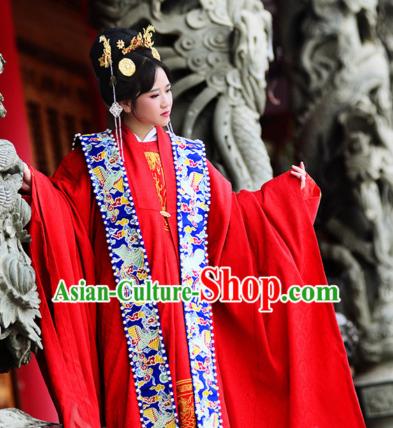 Ancient Chinese Traditional Bridal Wedding Ceremonial Dresses for Women