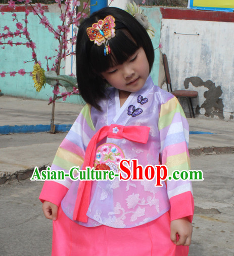 Korean Han Bok Clothes and Hair Accessories Complete Set for Kids