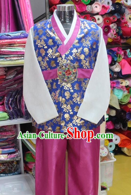 Plus Size Korean Fashion Hanboks and Hair Accessories Complete Set for Men