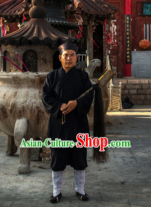 Black Taoist Clothing and Hat for Men