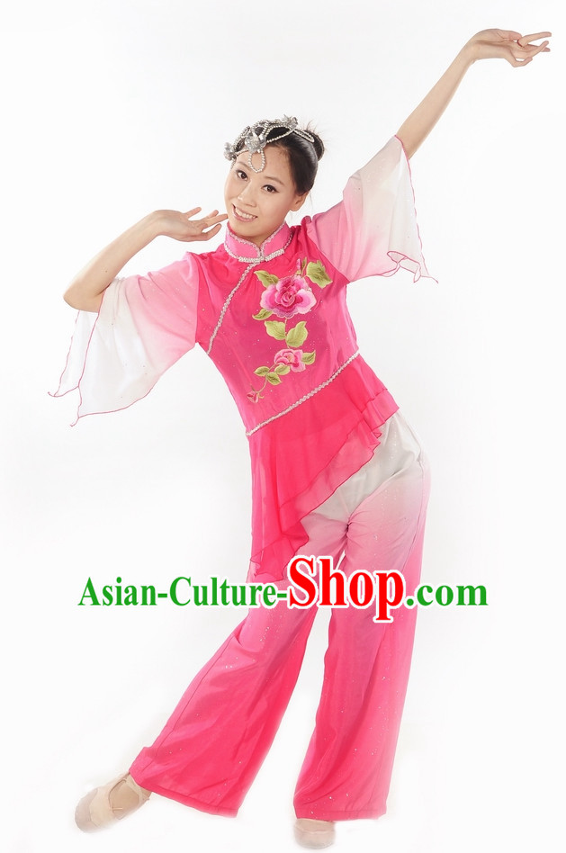 Group Dance Peony Dance Dress and Hair Decorations