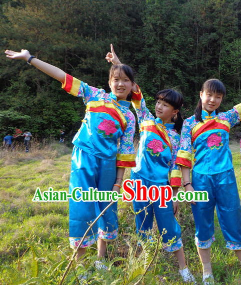 Traditional Hakka Style Dance Costumes for Kids