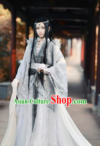 Ancient Chinese Noblemen Style Hallooween Costumes and Hair Jewelry