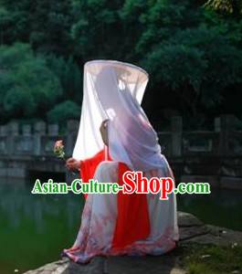 Handmade Chinese Tang Dynasty Princess Style Bamboo Hat with Veil