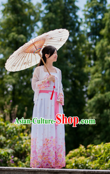 Chinese Ancient Plus Size Dresses and Umbrella Complete Set online Shopping