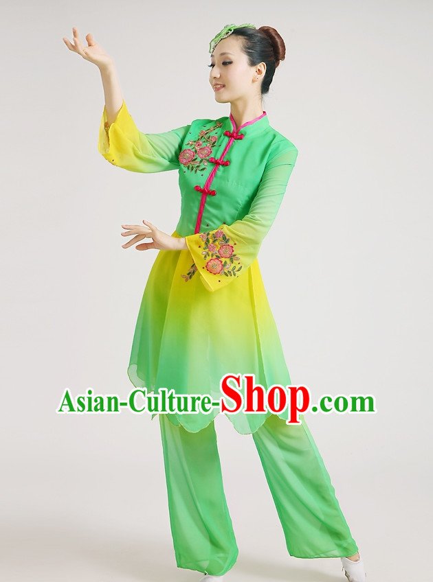 Chinese Competition Classicial Fan Dance Uniforms for Women