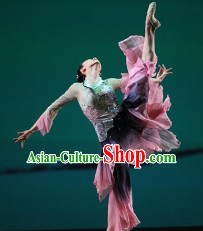 Chinese Classical Lotus Dance Costume Uniforms for Women