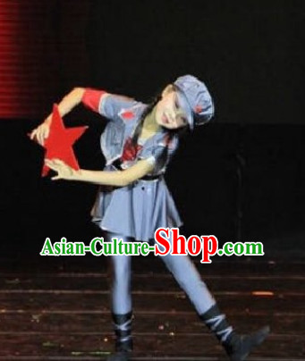 Chinese Eighth Army Dance Kids Costume Dance Costumes Uniforms