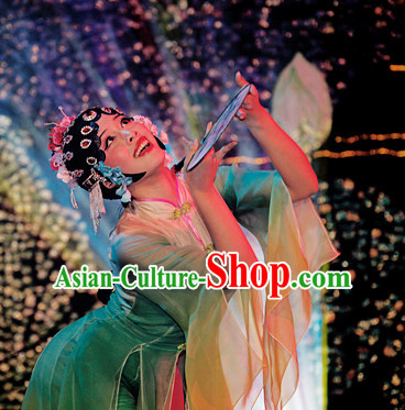 Chinese Classical Opera Dancing Costume and Hair Decorations Complete Set for Women