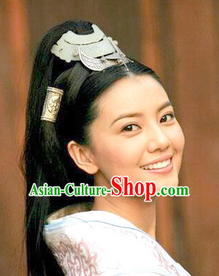 Chinese Ancient Beauty Black Long Lady Hair extensions Wigs Fascinators Toupee Long Wigs Hair Pieces and Accessories