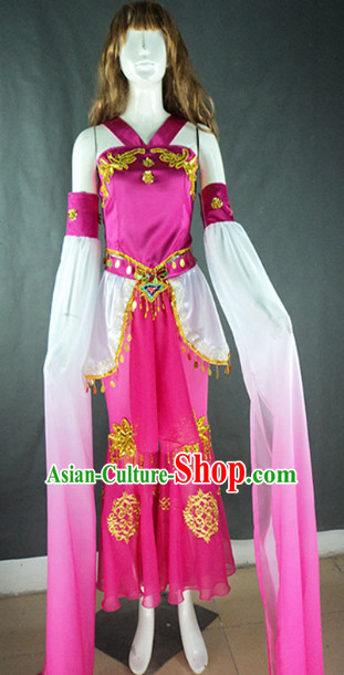 Top Long Sleeves Chinese Classical Quality Dance Costumes and Headdress Complete Set for Women
