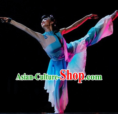 Chinese Quality Classic Dance Costumes and Headwear Complete Set for Women