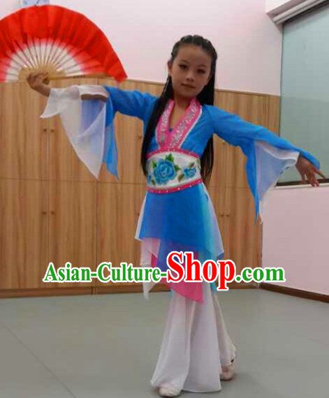 Chinese Quality Classic Dance Costume and Headwear Complete Set for Kids