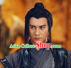 Ancient Chinese Swordsmen Knight Black Male Wigs