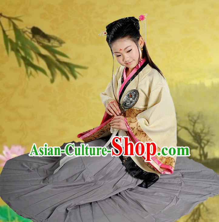 Chinese Princess Halloween Costumes for Kids Baby Hanfu Clothes Toddler Halloween Costume Kids Clothing and Hair Accessories
