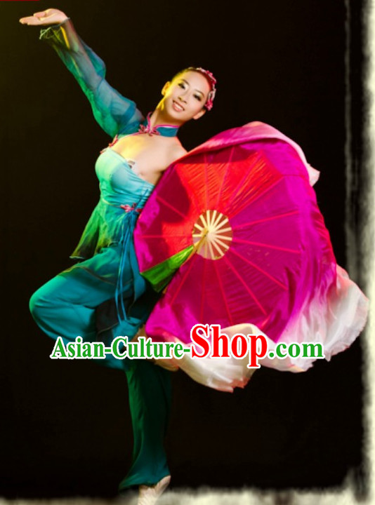 Chinese Folk Fan Dancing Outfits for Girls