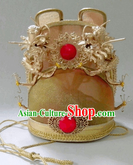 Ming Dynasty Emperor Dragon Crown Hat for Men