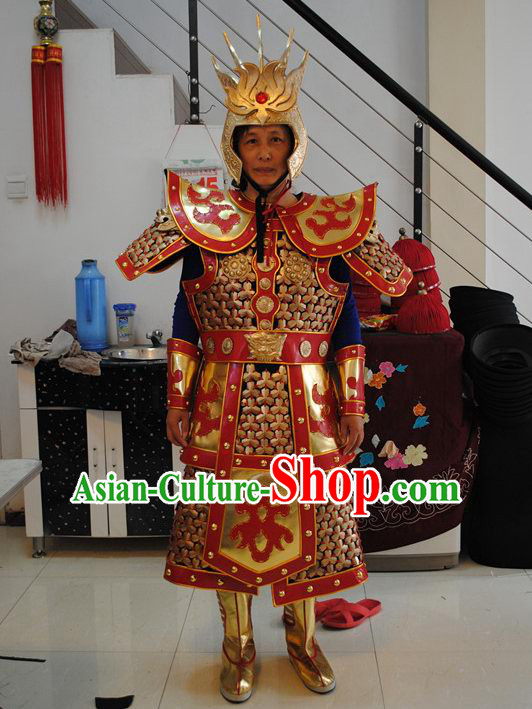 Ancient Asian Superhero Monkey King Armor Costume and Helmet