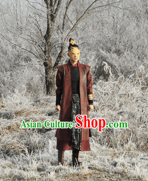 Ancient Chinese Swordsman Costume and Mask Set