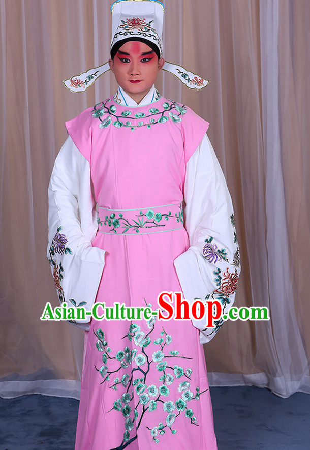 Ancient Chinese Young Scholar Beijing Opera Costumes Peking Opera Costume and Hat Complete Set for Men