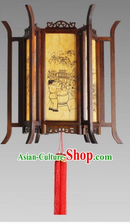 Chinese Ancient Handmade Natural Wood Palace Lantern