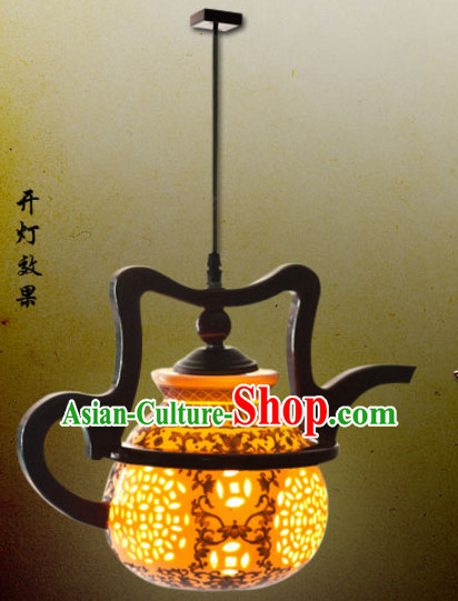 Chinese Antique Style Ancient Handmade Ceramics Tea Port Hanging Palace Lantern