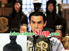 Chinese Ancient Imperial Emperor Male Hairstyle Long Black Wigs