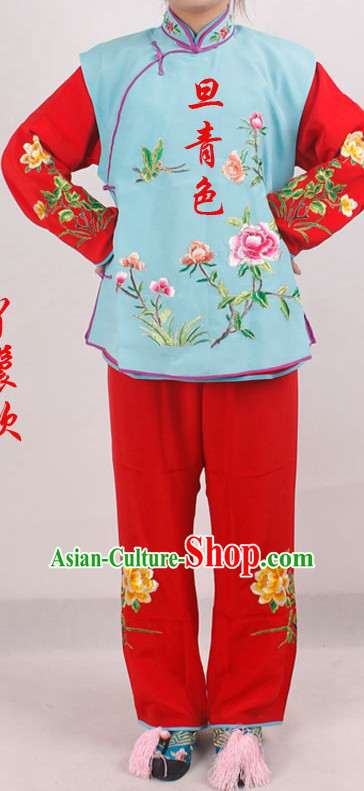 Chinese Traditional Opera Embroidered Flower Lady Costume for Women and Girls