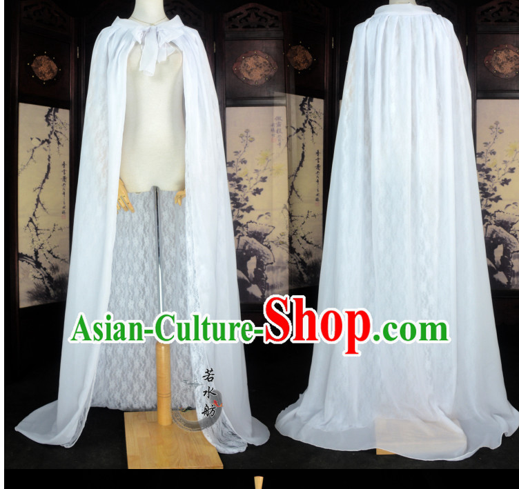 White Traditional Chinese Classical Mantle Cape