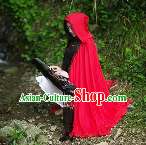 Chinese Classical Red Mantle for Women or Girls