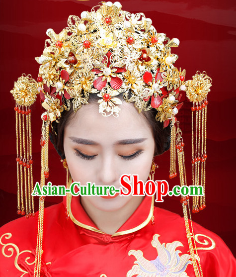 Traditional Chinese Princess Brides Wedding Headpieces Phoenix Crown Coronet
