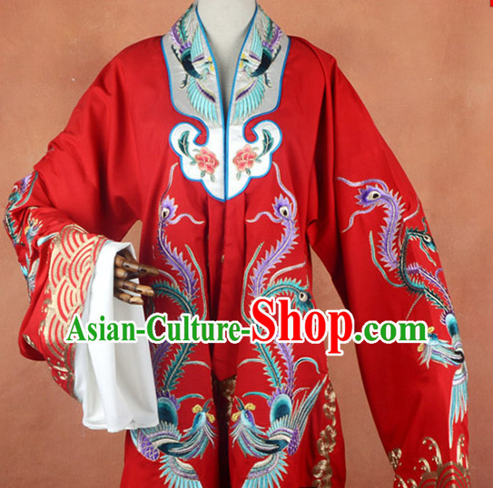 Top Embroidered Chinese Classic Peking Opera Female Costume Beijing Opera Long Phoenix Robe Costumes Complete Set for Adults Kids Women Girls