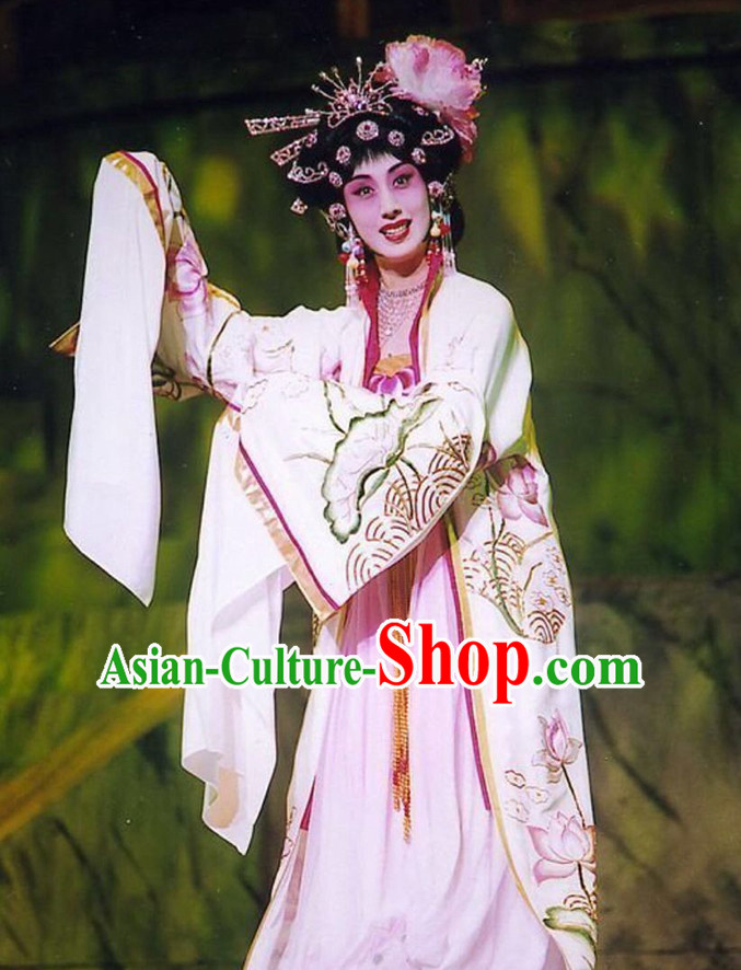 Chinese Ancient Opera Tang Dynasty Empress Stage Costumes and Hair Accessories Complete Set