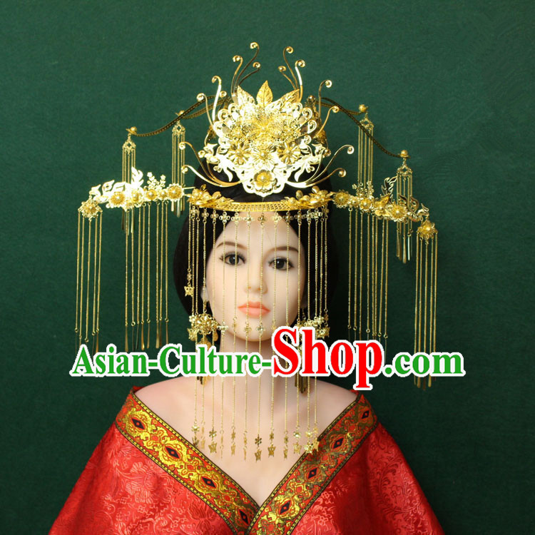 Chinese Ancient Style Hair Jewelry Accessories, Empress Hairpins, Queen, Tang Dynasty Xiuhe Suit Wedding Bride Phoenix Coronet, Hair Accessories Set for Women