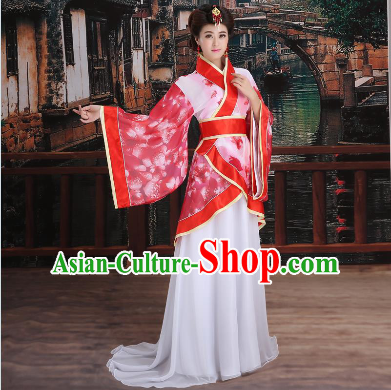 Ancient Chinese Palace Empress Costumes Complete Set, Han Dynasty Ancient Palace Wedding Princess Clothing, Hanfu Dress Suits For Women