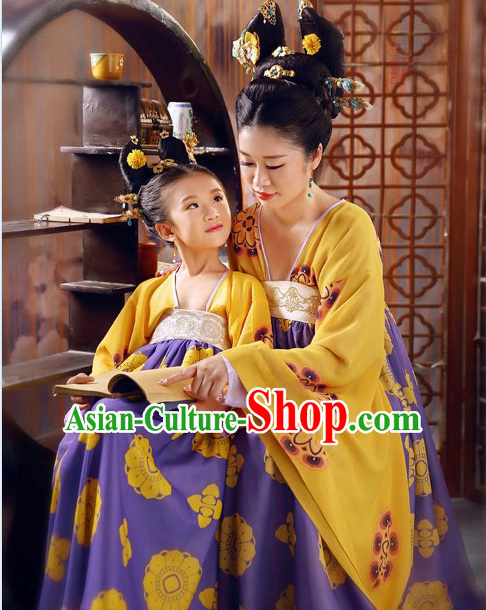 Ancient Chinese Palace Empress Costumes Complete Set, Tang Dynasty Ancient Palace Princess Clothing, Wu Meiniang Dress Suits