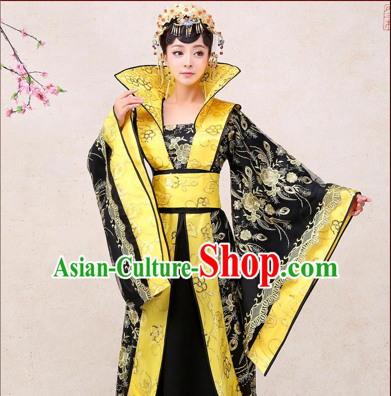 Ancient Chinese Palace Empress Costumes Complete Set, Tang Dynasty, Hanfu, Ancient Palace Queen Wedding Red Dress Suits For Women