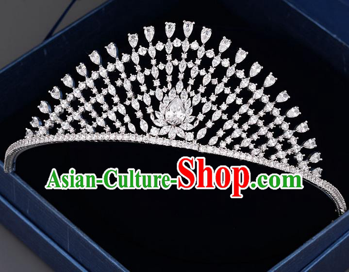 Traditional Jewelry Accessories, Palace Princess Bride Royal Crown, Imperial Royal Crown, Wedding Hair Accessories, Baroco Style Crystal Zircon Headwear for Women