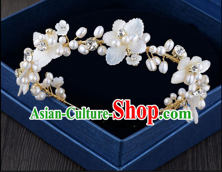 Traditional Jewelry Accessories, Princess Hair Accessories, Bride Wedding Hair Accessories, Baroco Style Pearl Headwear for Women