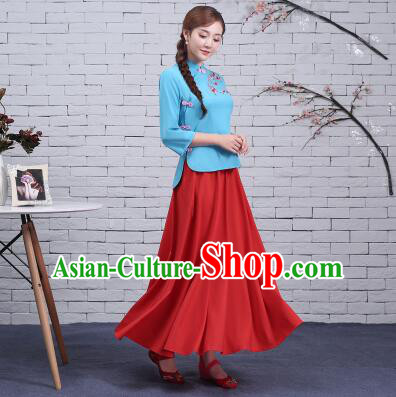 Chinese Traditional Dress Min Guo Time Female  Clothes Women Clothing Stage Costumes Show