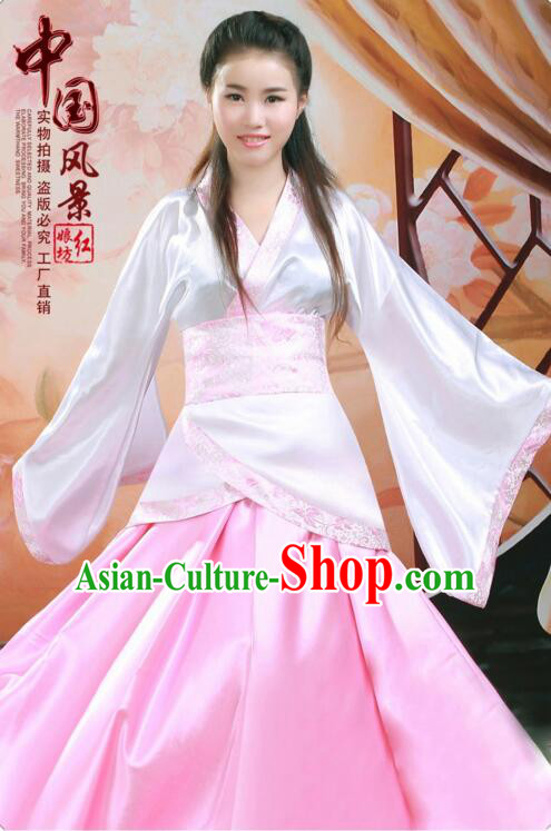 Tang Suit Women Han Fu Set curving-front Chinese Ancient Costume Stage Ceremonial Clothes Pink