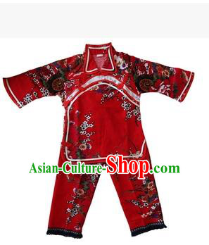 Chinese Style Dress Little Girl Kids Show Dancing Costume Stage Clothes Red