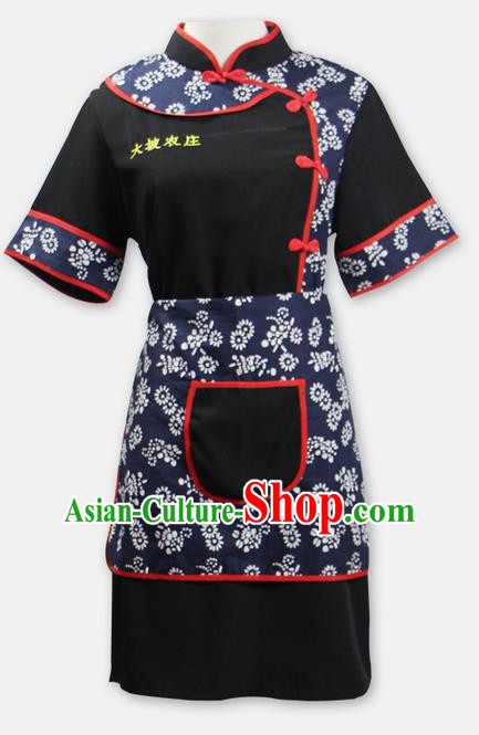 Traditional Chinese Miao Nationality Dancing Costume, Hmong Female Folk Dance Ethnic Dress Set, Chinese Minority Tujia Nationality Embroidery Costume for Women