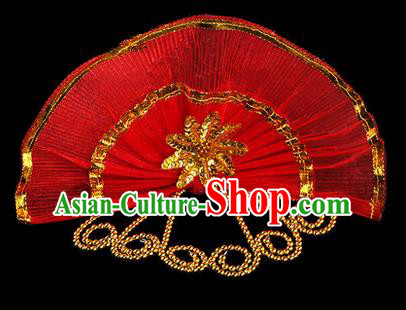 Traditional Chinese Yangge Fan Dancing Headwear, Folk Dance Yangko Hair Accessories For Women
