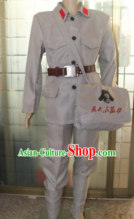 Traditional Chinese Eighth Route Army Costume, Chinese New Fourth Armmy Chorus Performance Costume for Women