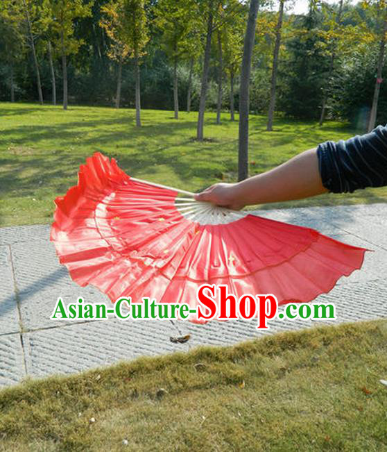 Traditional Pure Silk Color Change Gilt Edged Chinese Dance Folk Dance Hand Fans Yangge Dance Hand Fan Oriental Fan