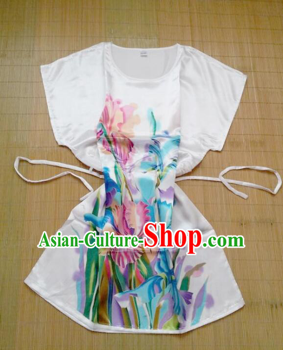 Night Gown Women Sexy Skirt Ancient China Style Chinese Traditional Chinese Night Suit Nighty Bedgown Colorful Flowers